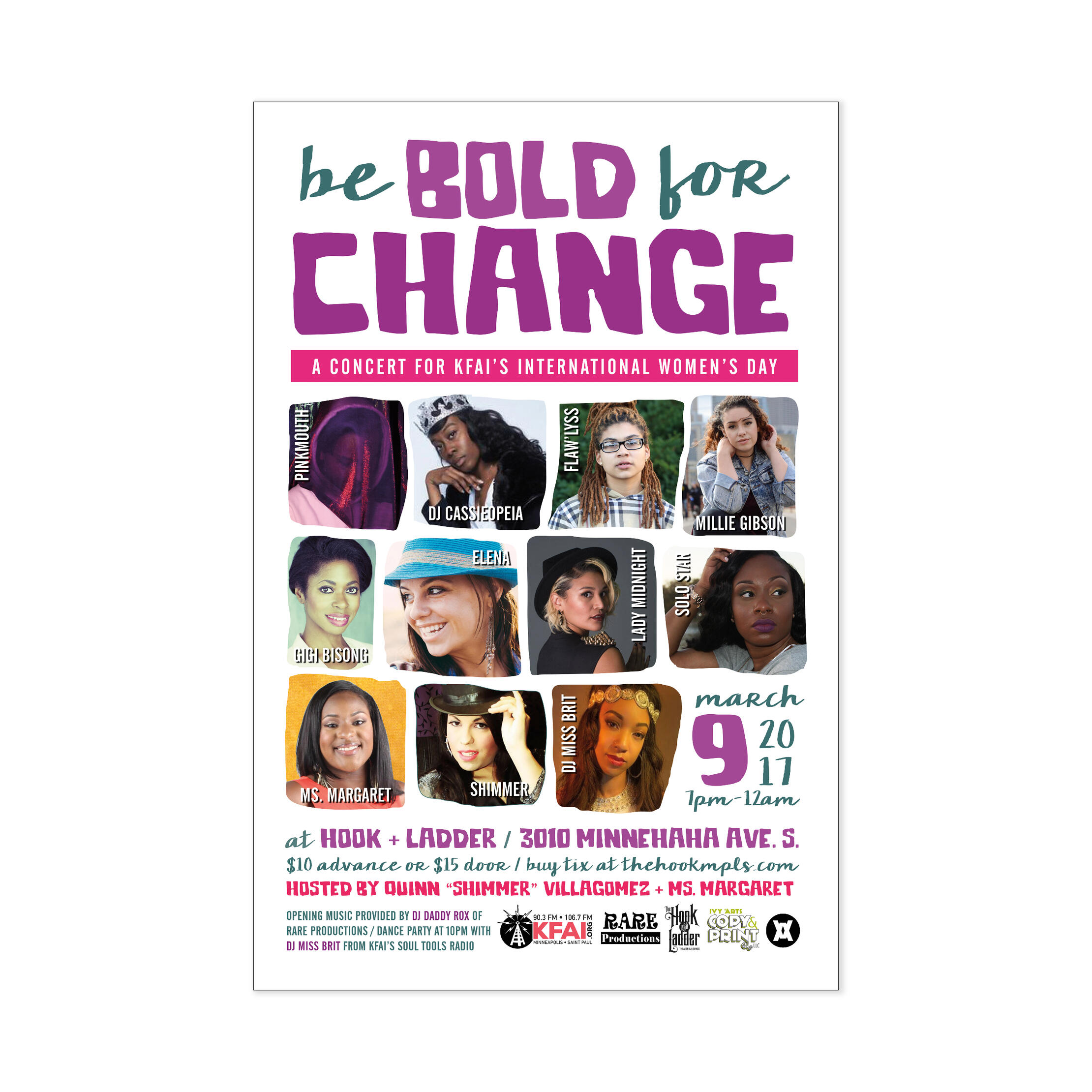 Colorful poster for an International Women's Day event