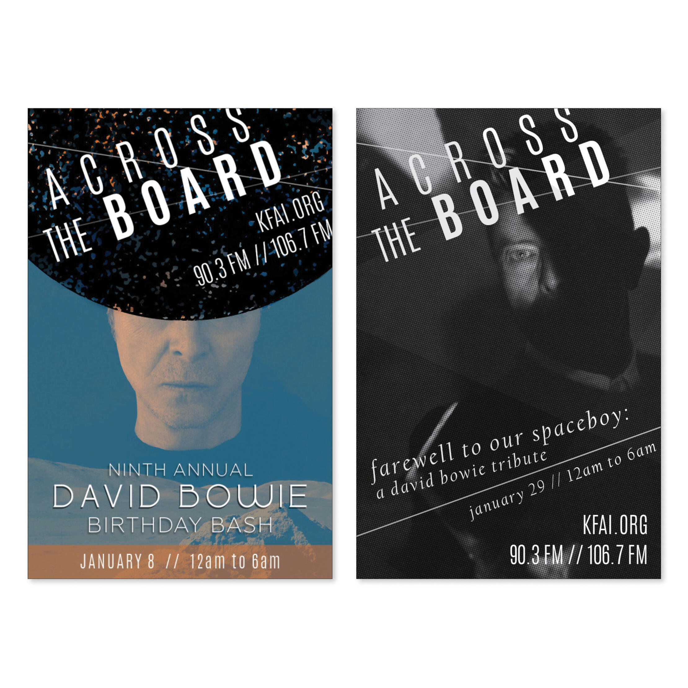 Posters for a David Bowie radio tribute