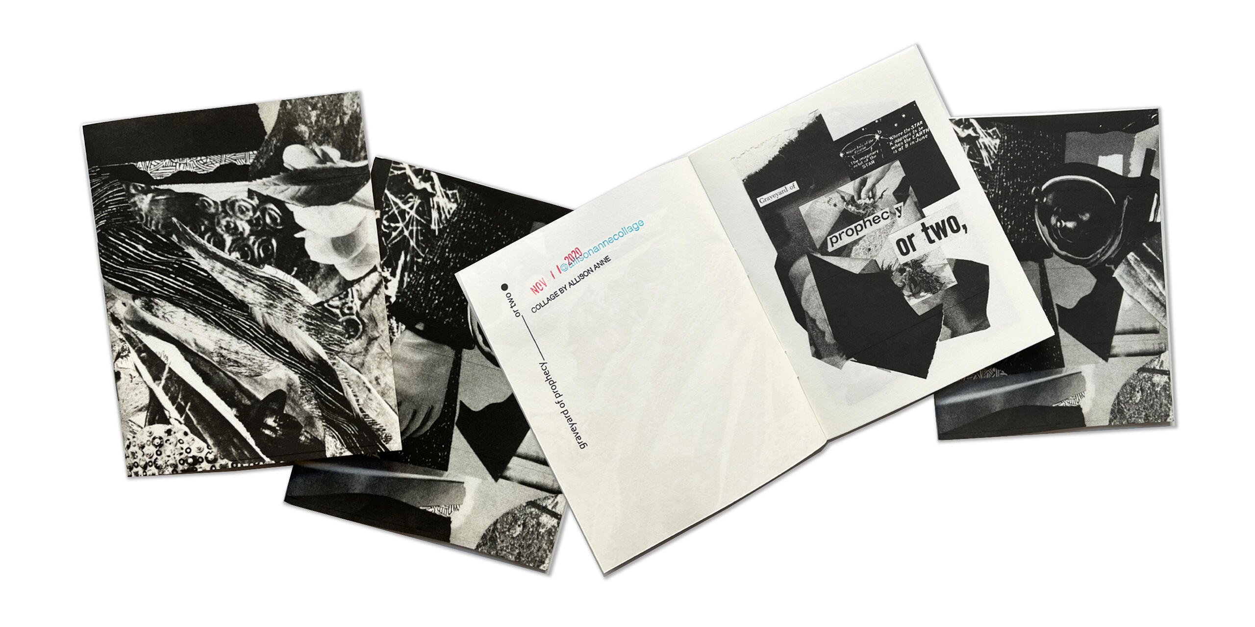 Photo spread of an abstract collage zine