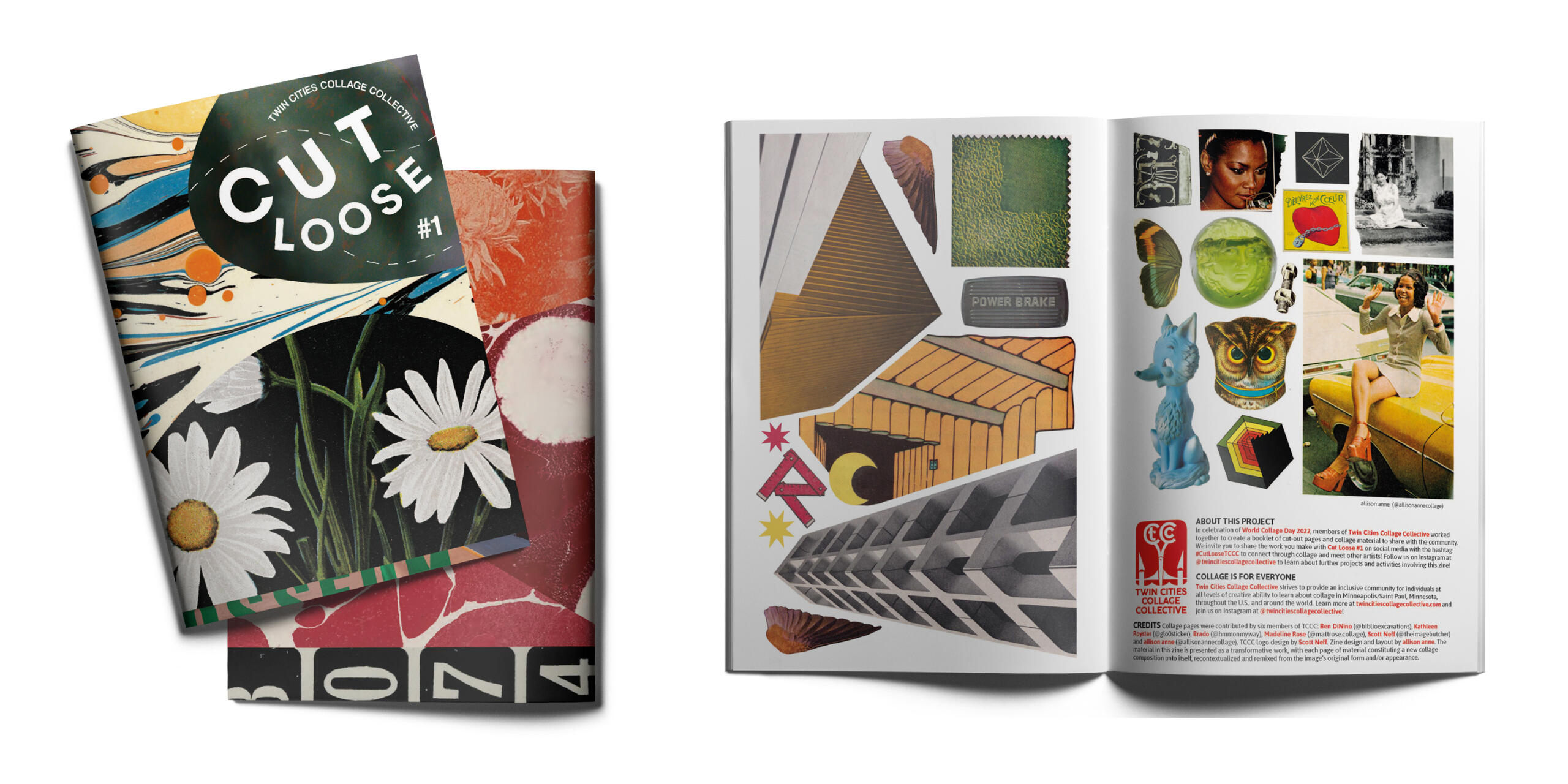 Images of a collage zine