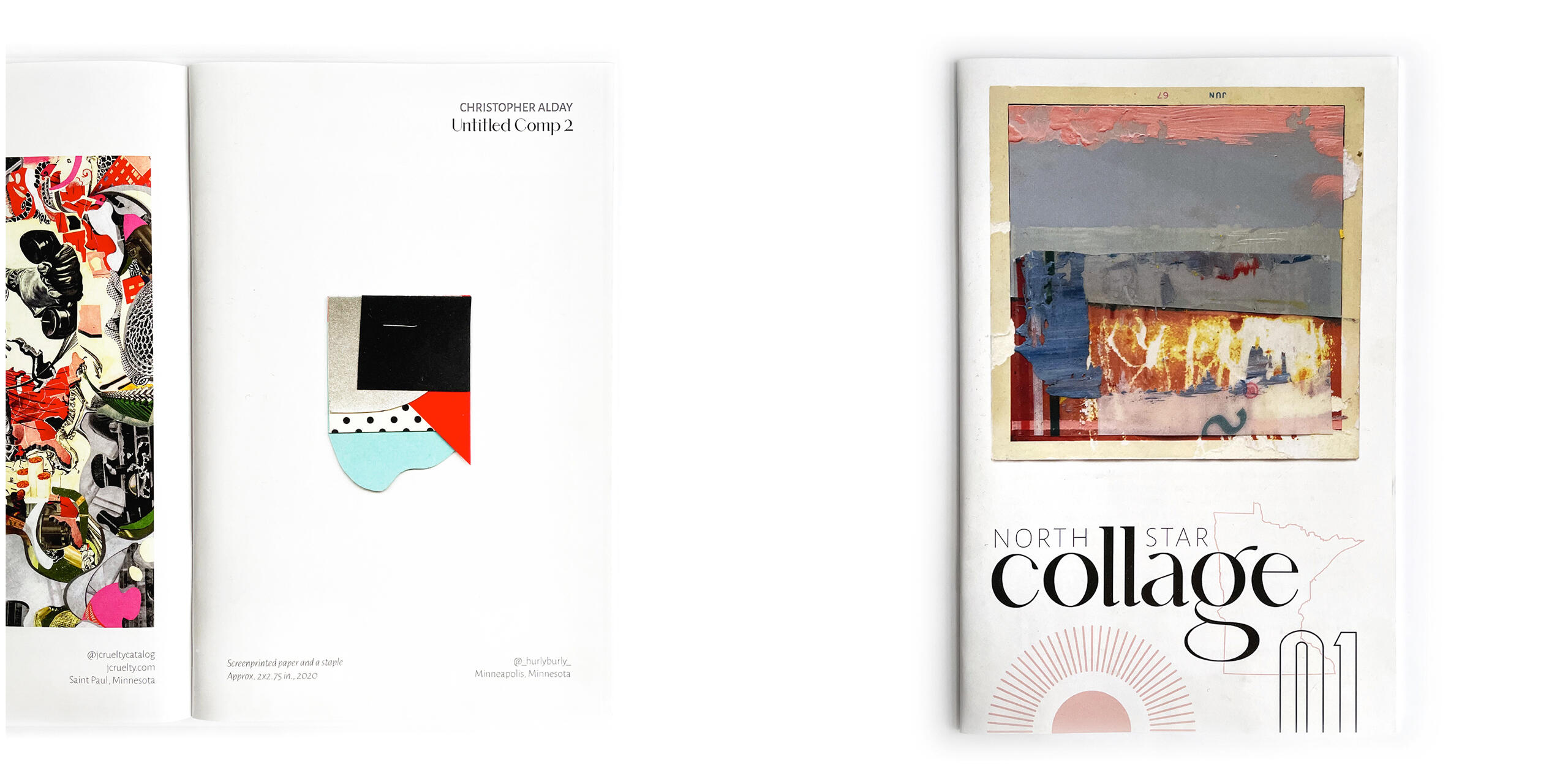 Photo spread of a collage zine