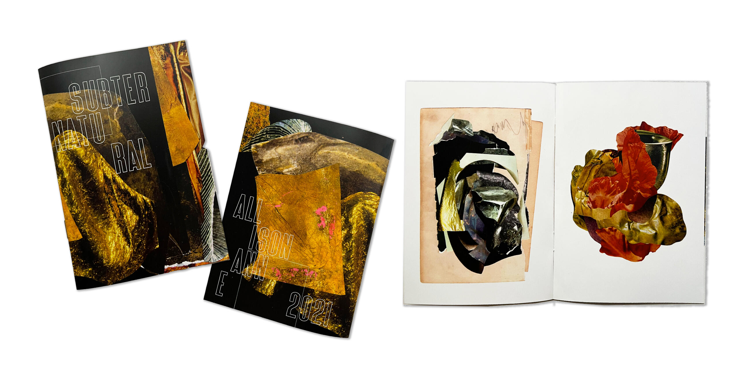 Photo spread of an abstract collage zine