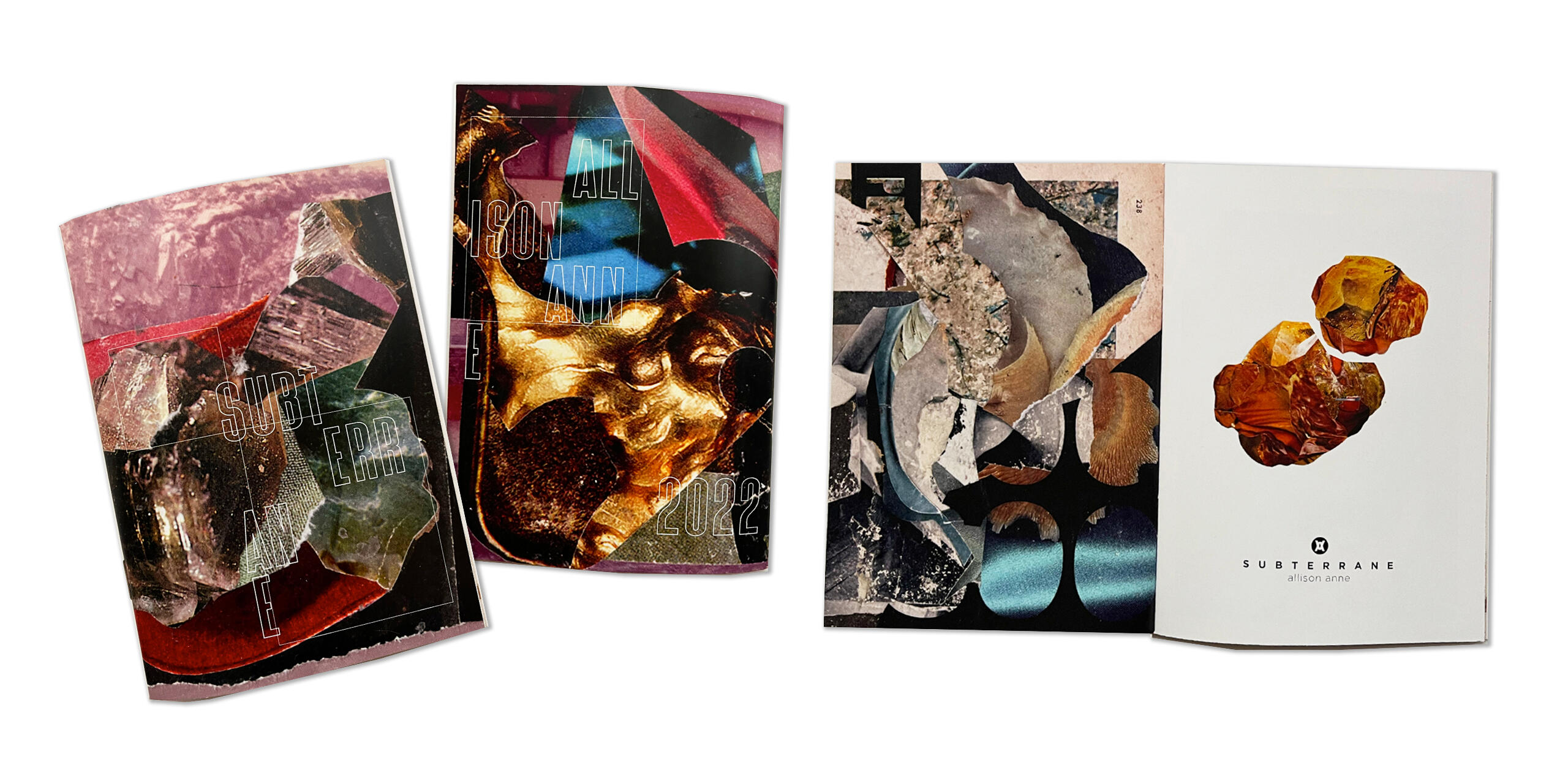 Photo spread of an abstract collage zine