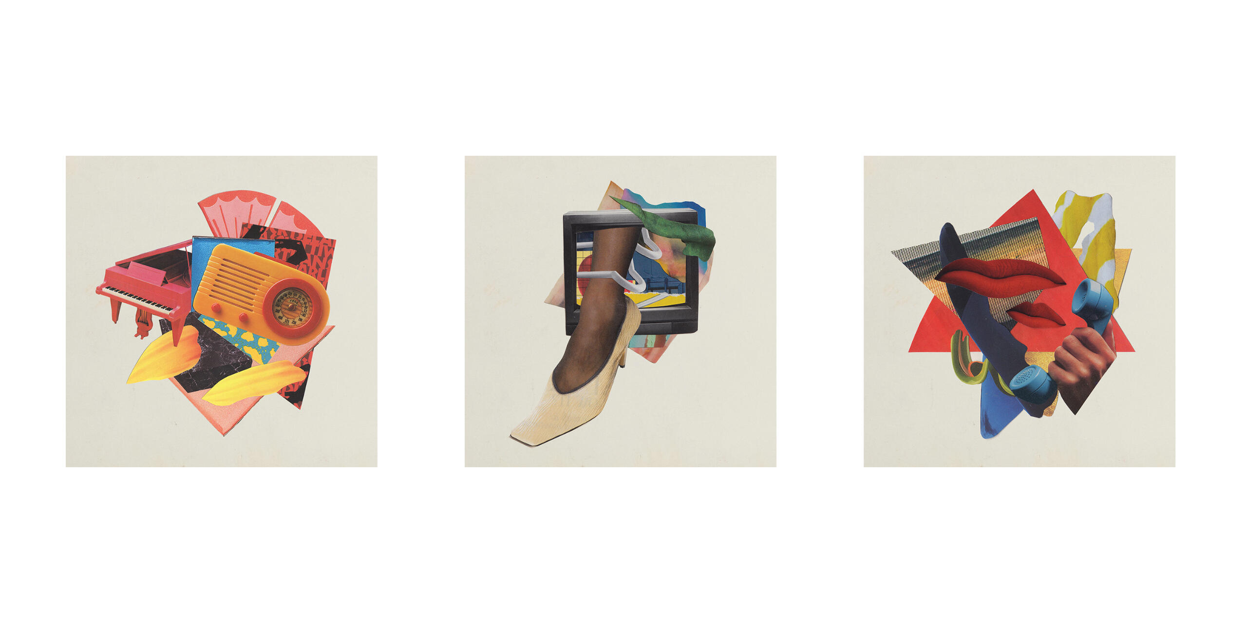 Three editorial collages