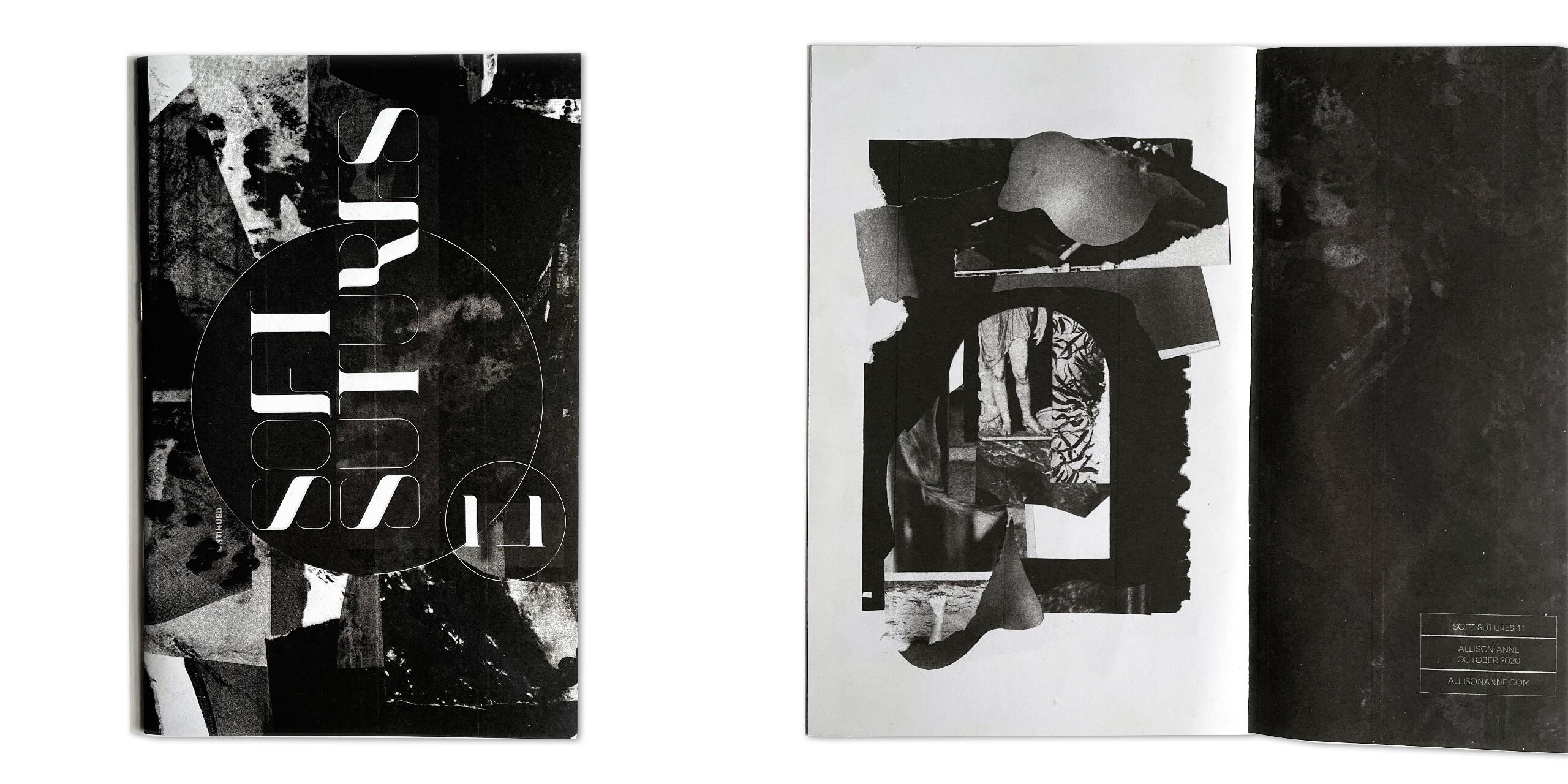 Photo spread of an abstract collage zine