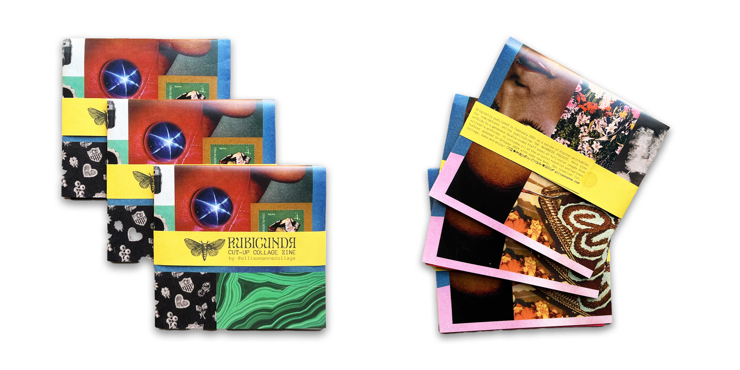 Photo spread of an abstract collage zine