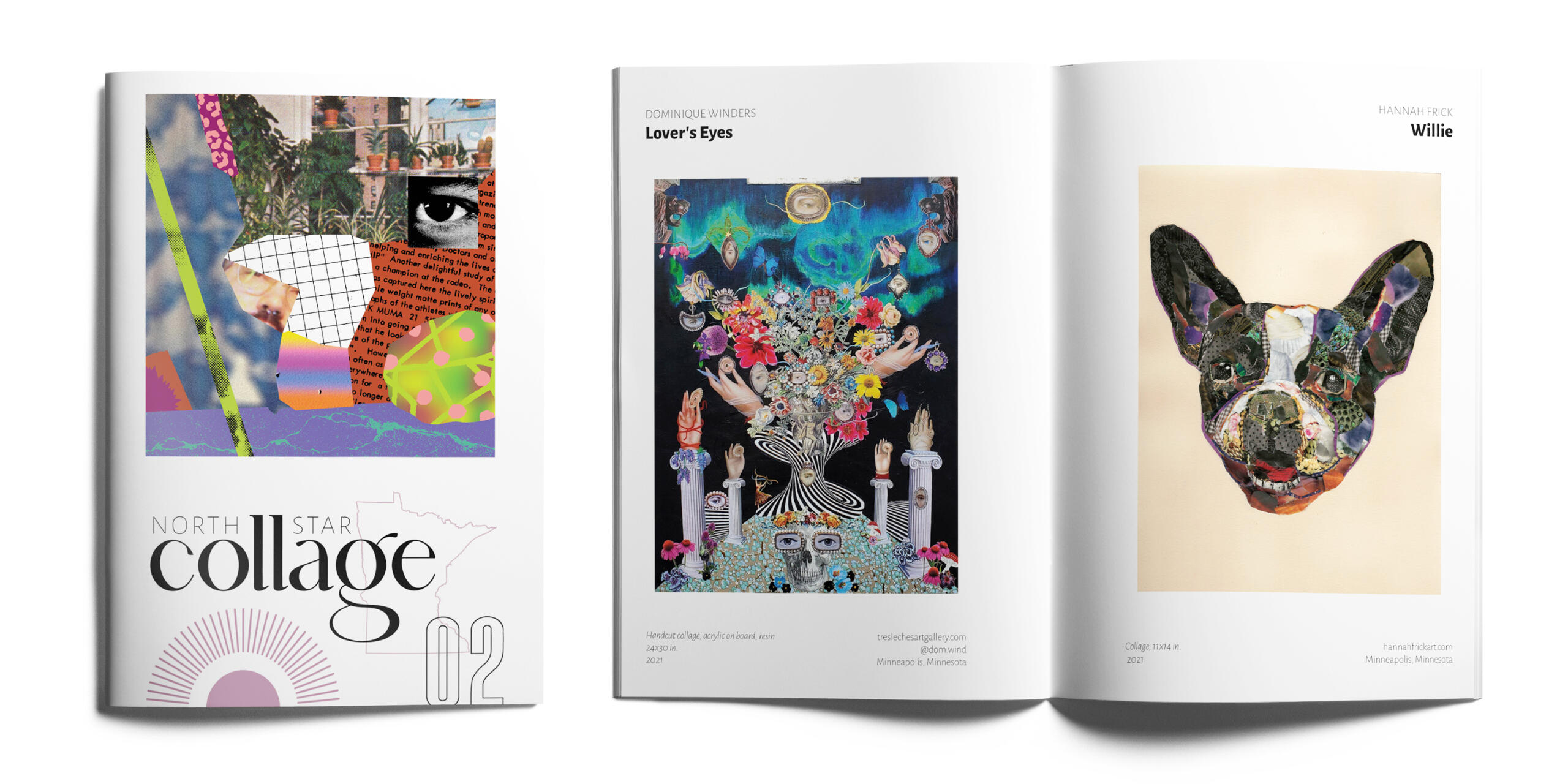 Photo spread of a collage zine