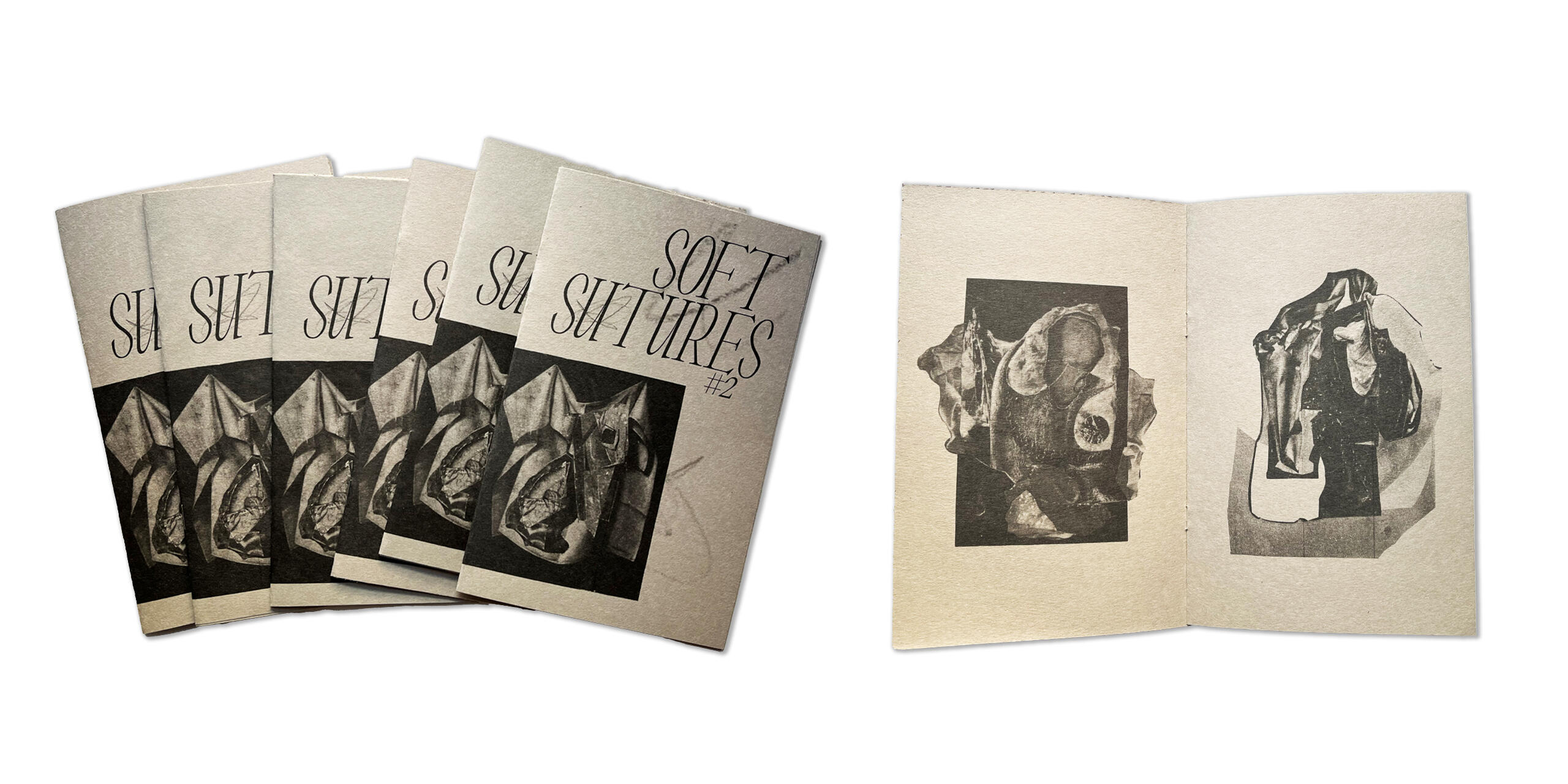 Photo spread of an abstract collage zine