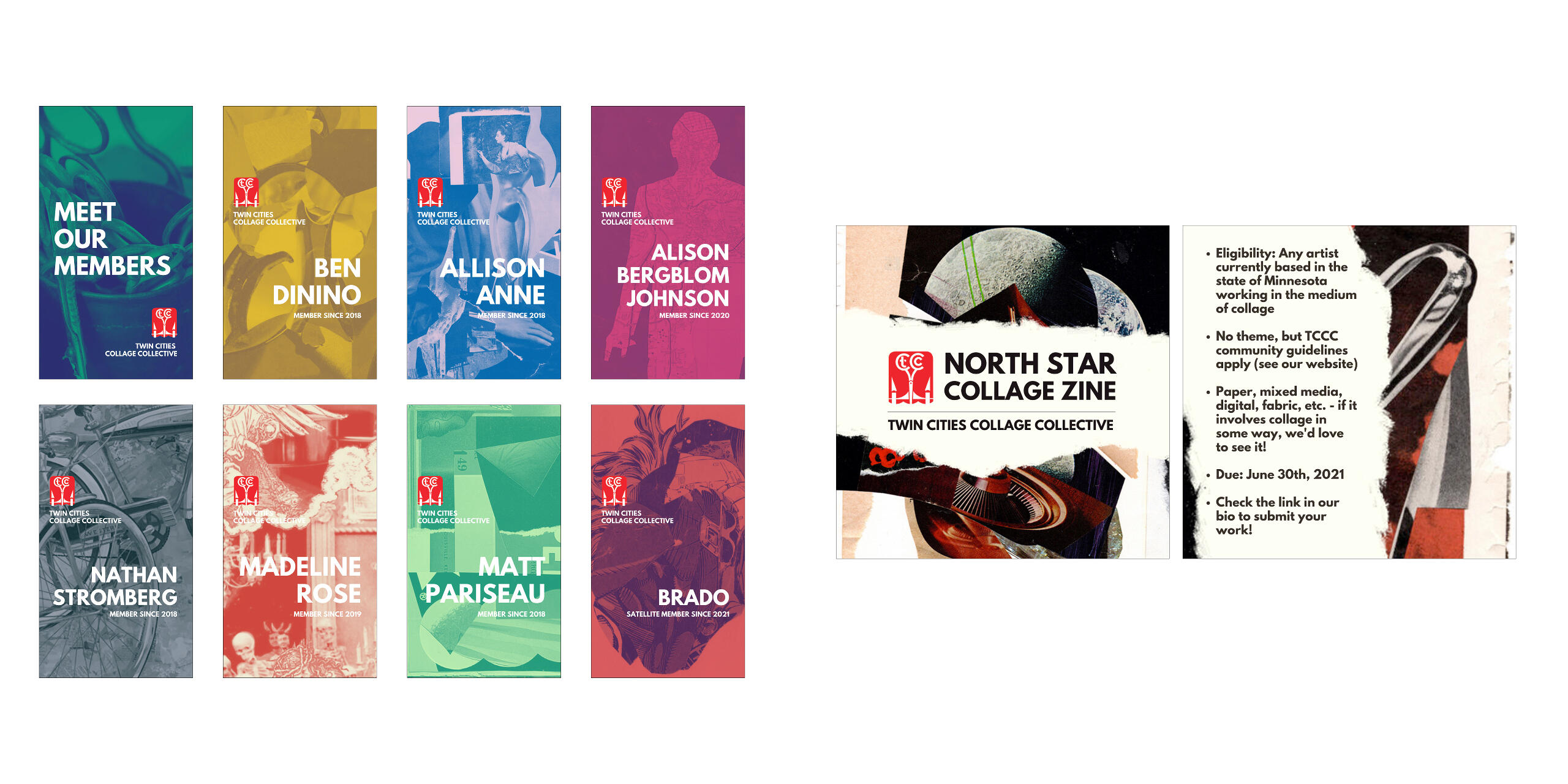 Colorful social media graphics