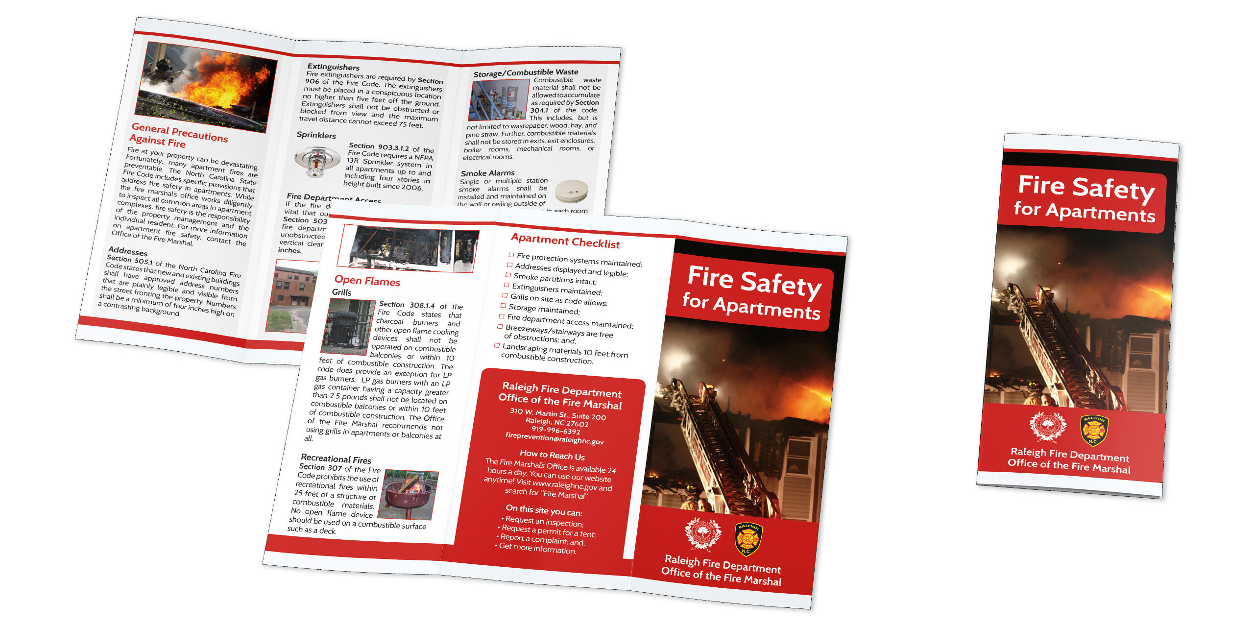 Images of a fire safety brochure