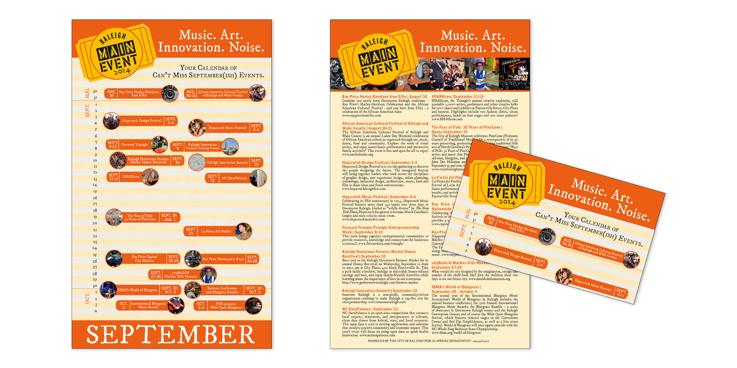 Images of a calendar/flyer