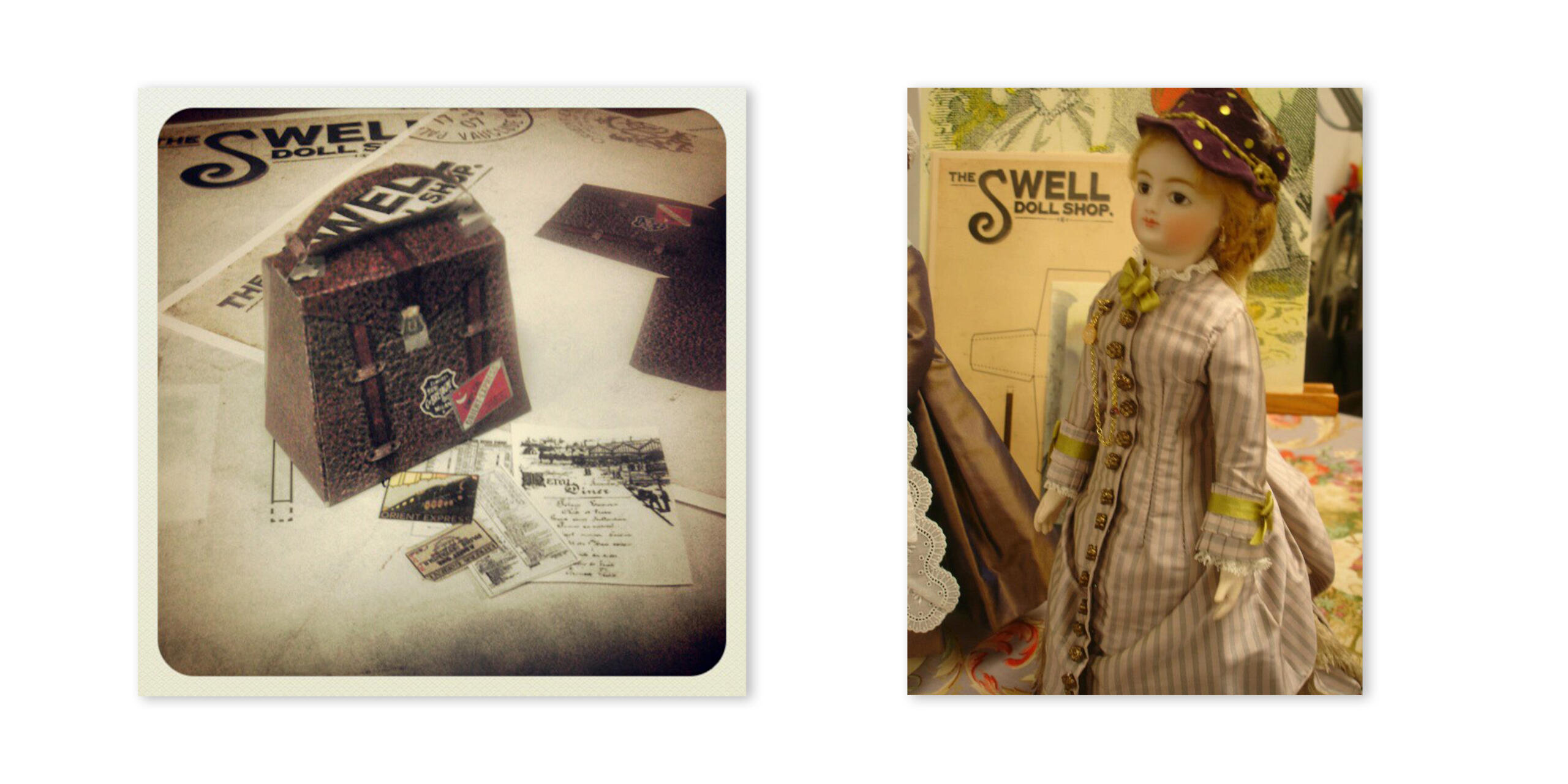 Images of printable luggage for a fashion doll