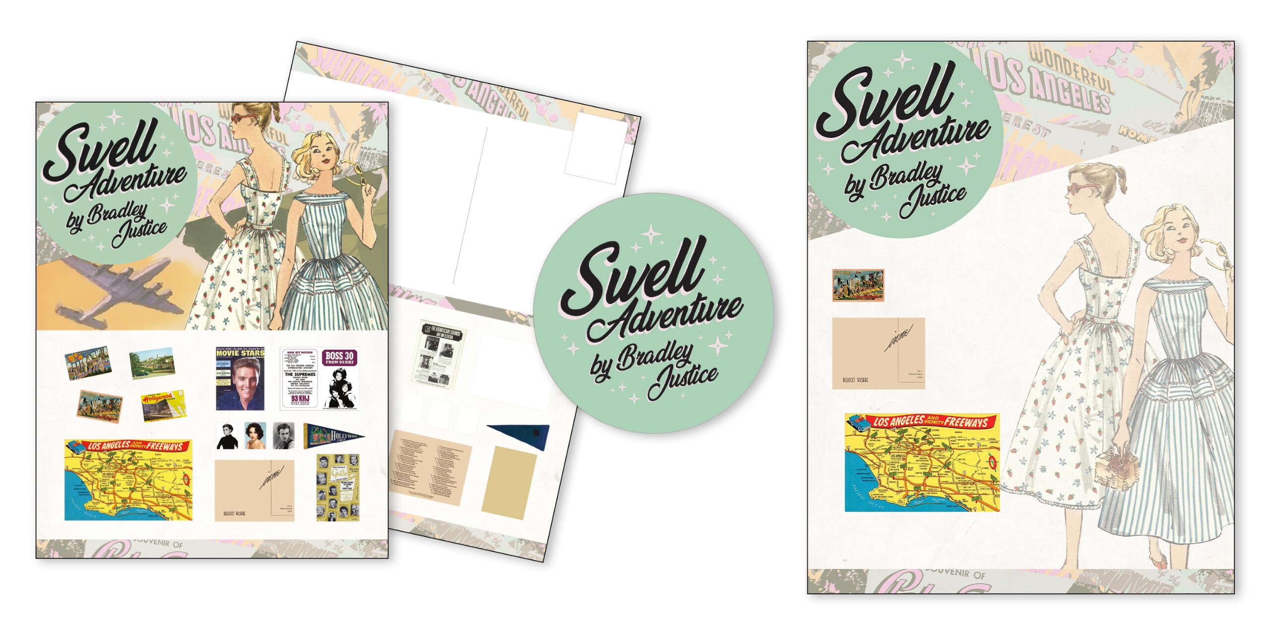 Images of Hollywood-themed doll packaging and activities