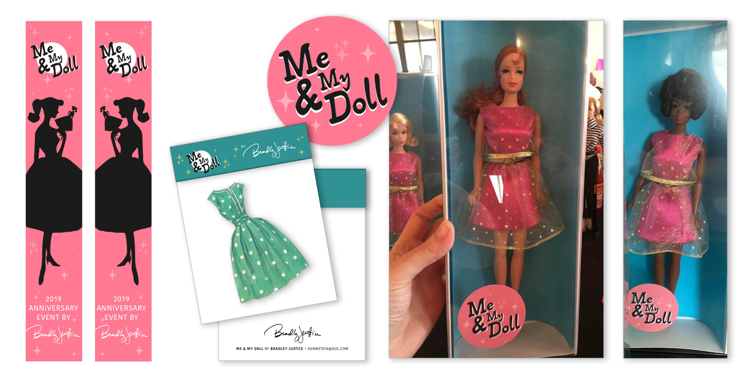 Images of anniversary event with doll boxes at the Grovian Doll Museum