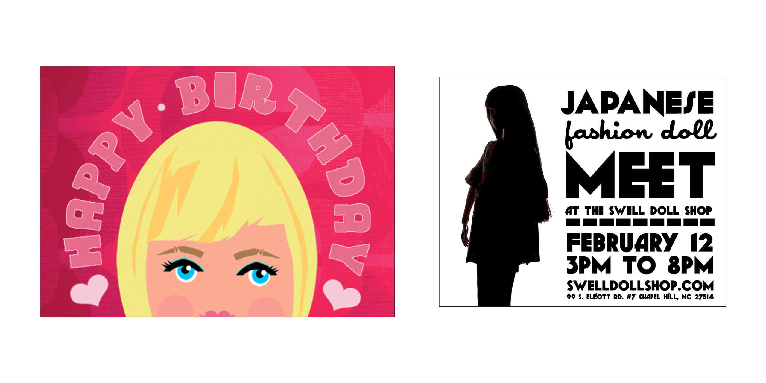 Various postcards and graphics of Francie and Barbie doll