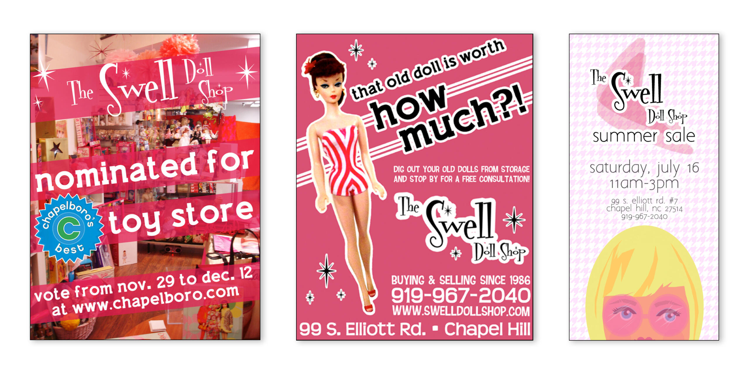 Various postcards and graphics of Francie and Barbie doll